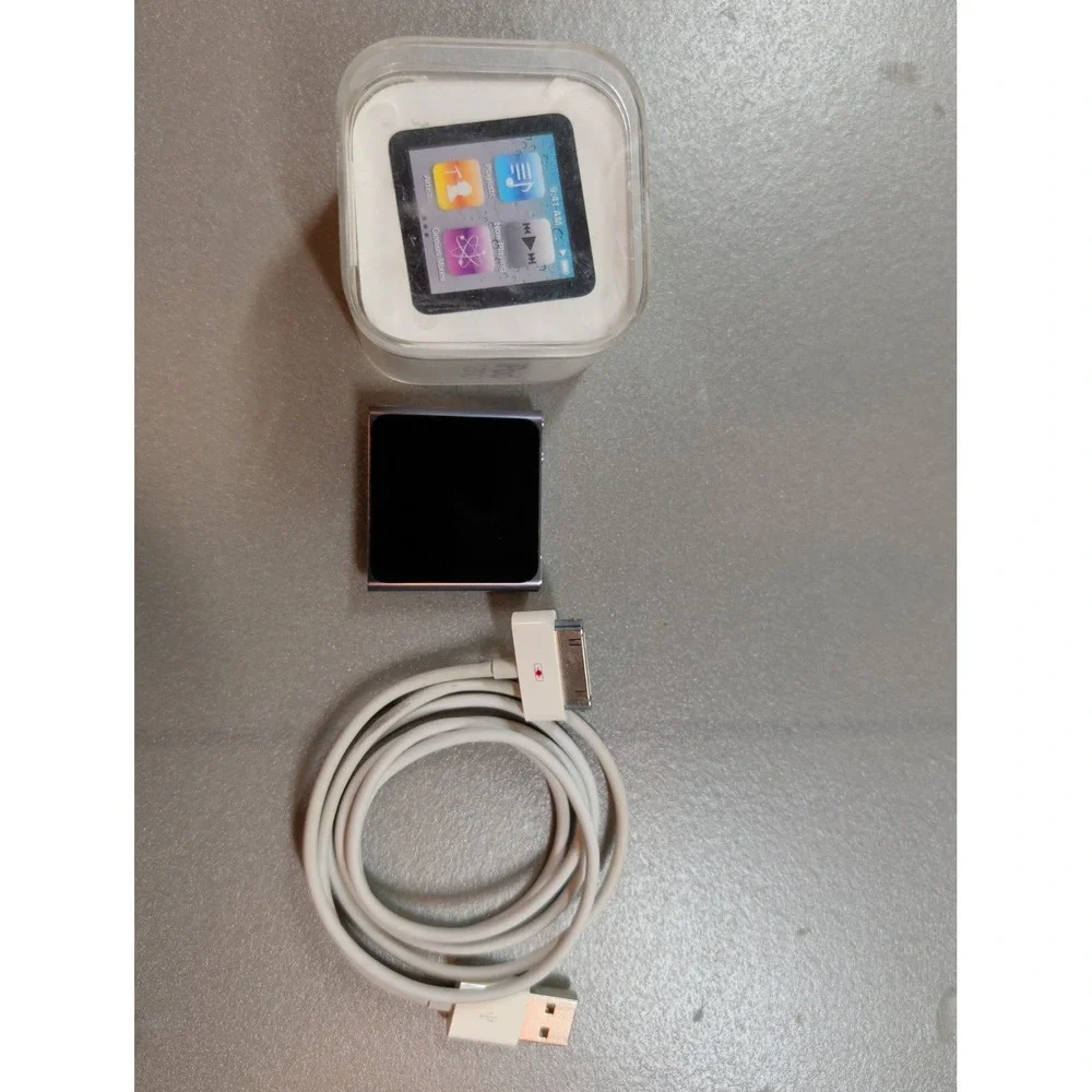 Apple iPod Nano 6th Gen 16GB Graphite‎ A1366 w/ Case & Cable Needs Battery
